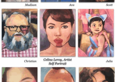 A mockup with people faces